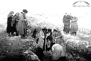 Карачаевцы, жители города Кисловодск, раскапывают своих родственников, расстрелянных немцами у Кольцо-горы. 01.1943. 