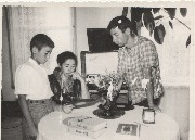 Х. Байрамукова с сыновьями Эльдаром и Арсеном, 1959 год
